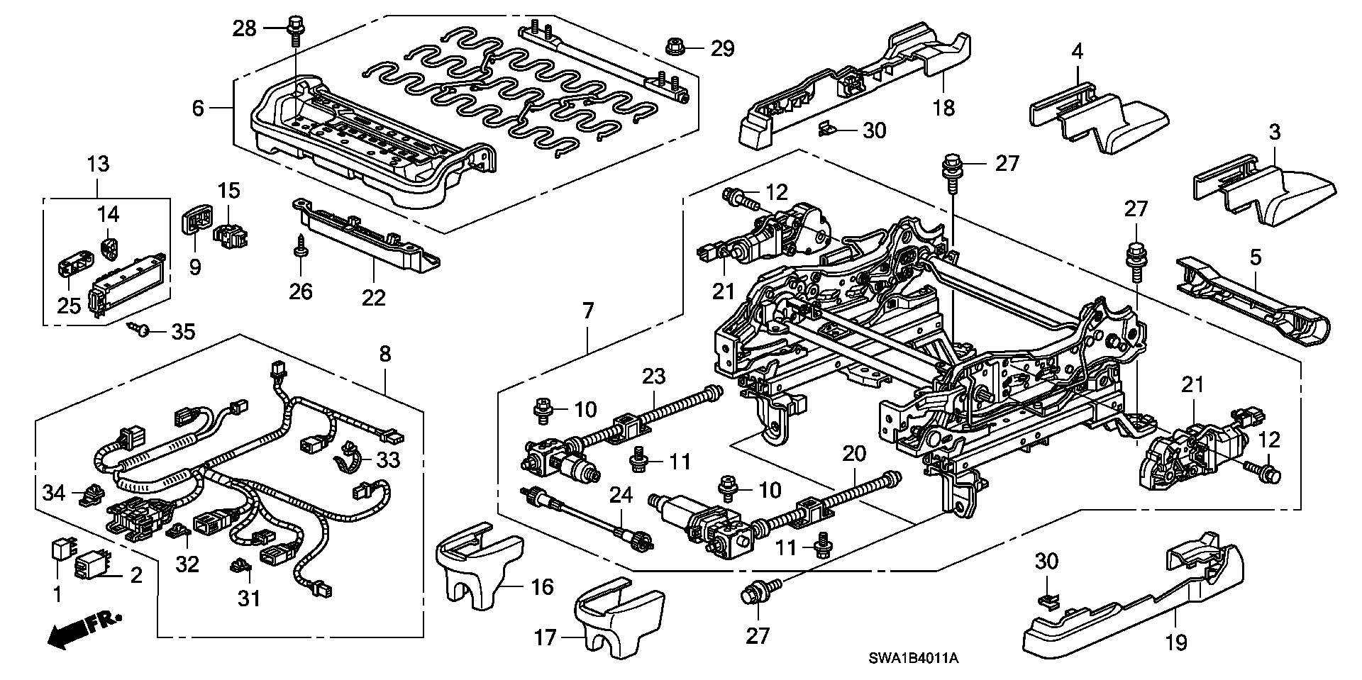 FRONT SEAT SHORT PARTS  (R.) (  ELECTRIC  SEAT)