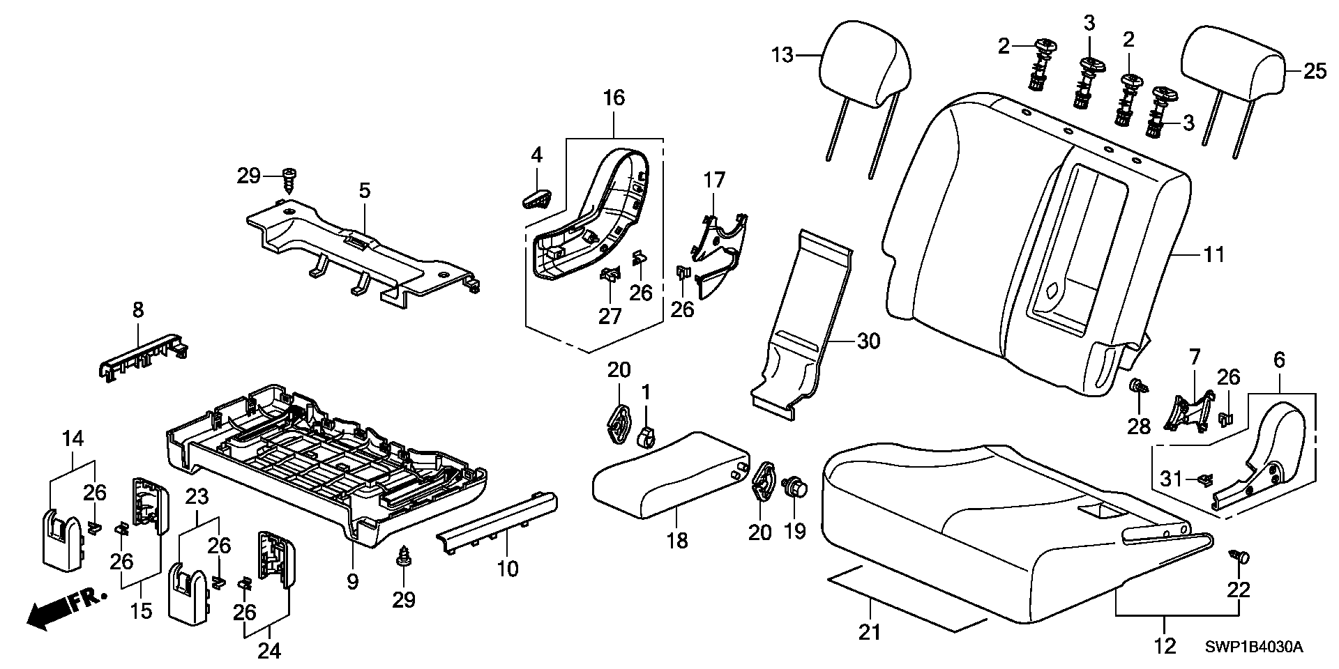 MIDDLE SEAT(R.)( BENCH SEAT)