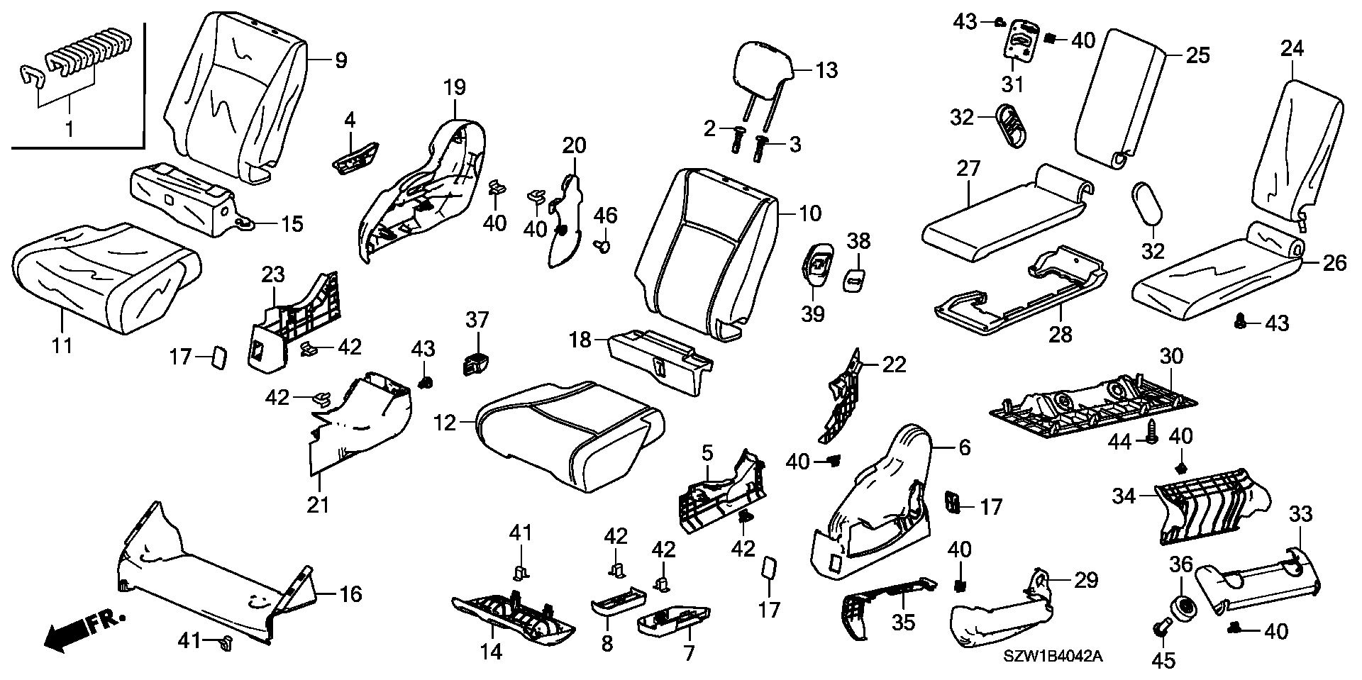 MIDDLE SEAT(R.) ( TIP UP& SLIDING SEAT)