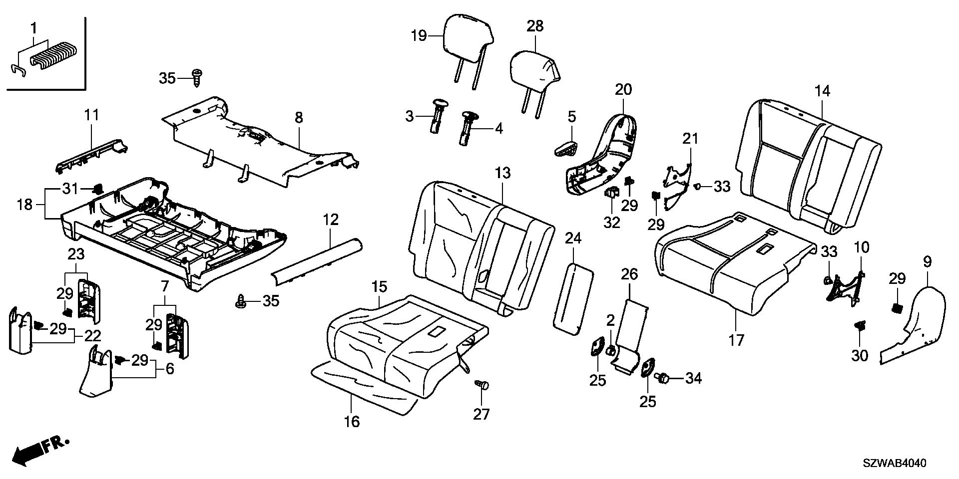 MIDDLE SEAT(R.)( TONGUEBRU SEAT) (120/520)
