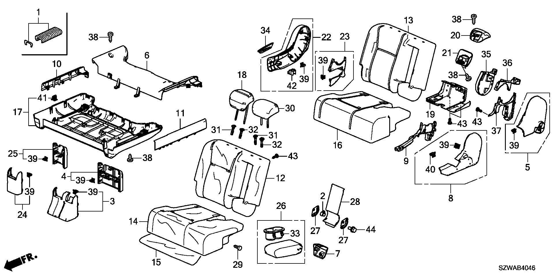 MIDDLE SEAT(R.)( TONGUEBRU SEAT) (130/530)