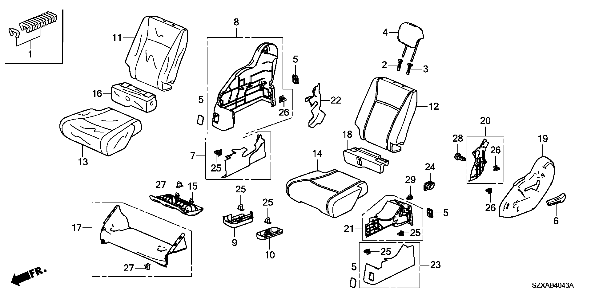 MIDDLE SEAT(L.) ( TIP UP& SLIDING SEAT)