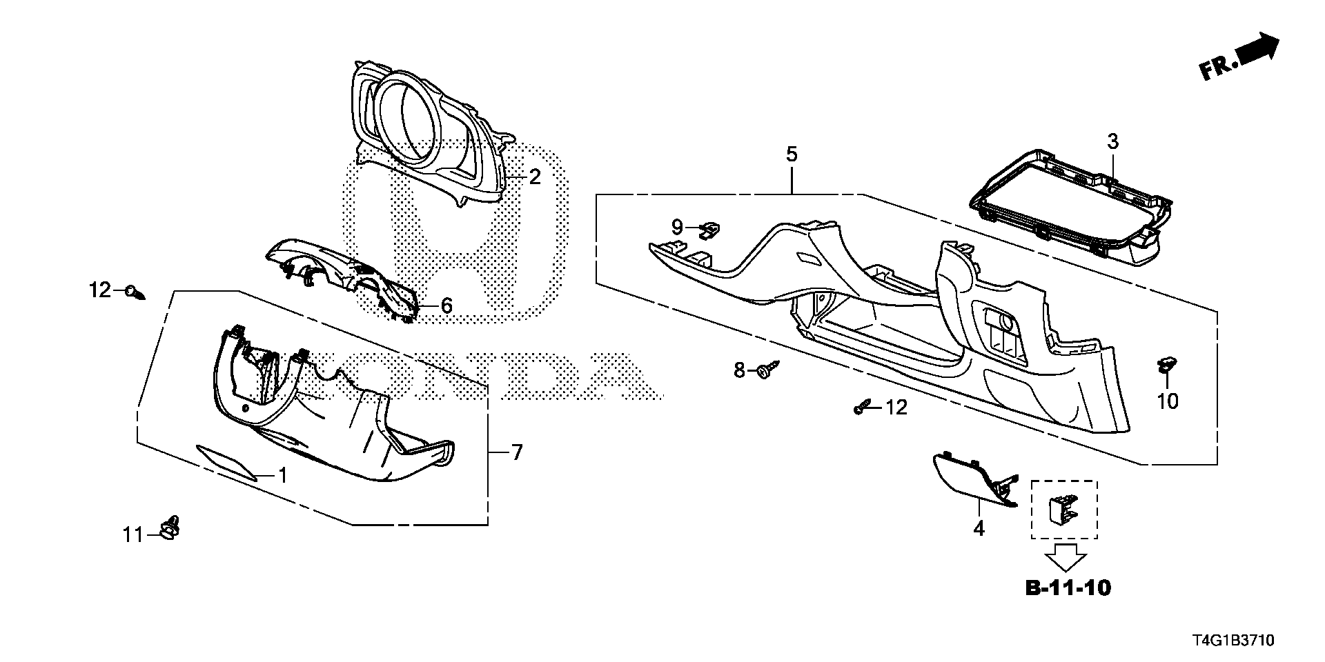 INSTRUMENT PANEL GARNISH (  DRIVER`S SEAT SIDE )