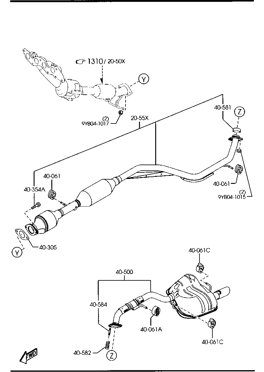 EXHAUST  SYSTEM (2WD)