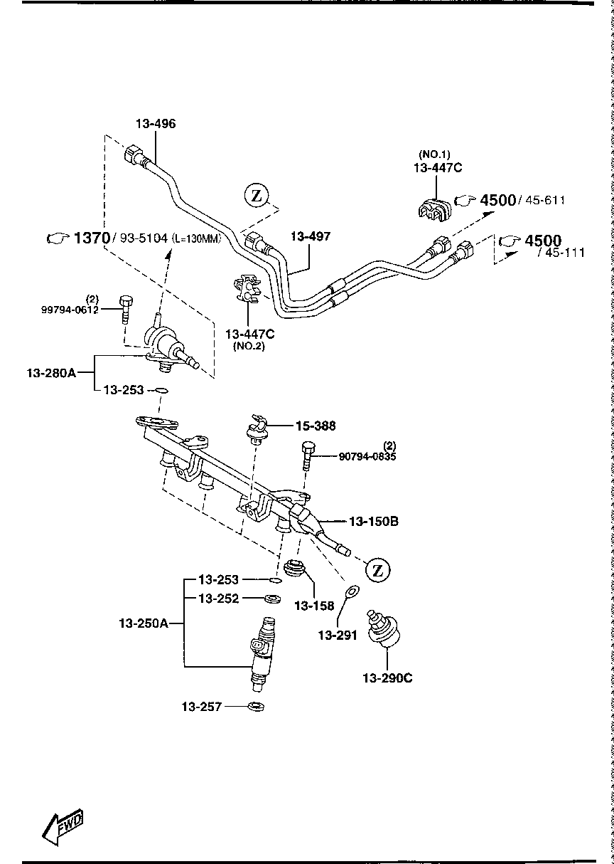 FUEL  DISTRIBUTOR ( GASOLINE)(1300CC)