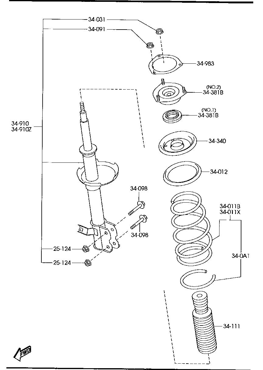 FRONT  SUSPENSION  MECHANISM (2WD)