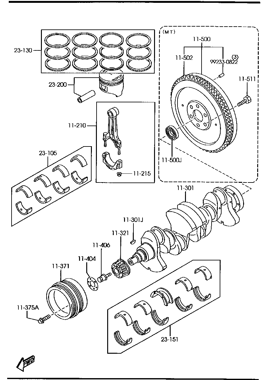 PISTON ,  CRANKSHAFT &  FLYWHEEL ( GASOLINE,LPG & CNG)