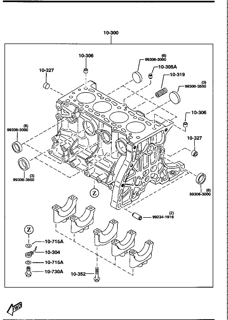 CYLINDER  BLOCK ( GASOLINE)(1500CC & 1600CC)