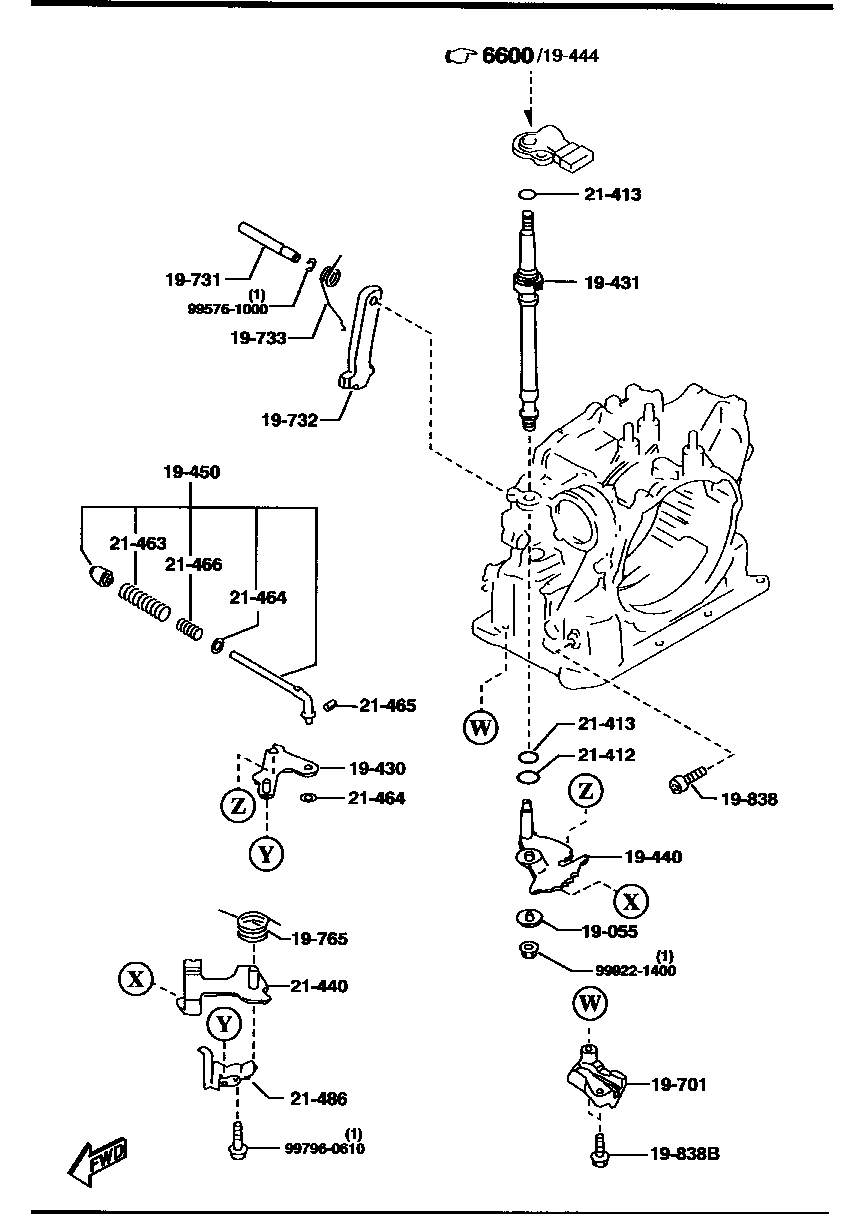 AUTOMATIC  TRANSMISSION  MANUAL  LINKAGE  SYSTEM (2WD)