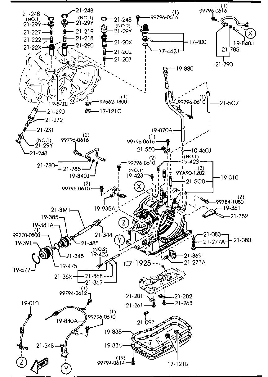 AUTOMATIC  TRANSMISSION  CASE &  MAIN  CONTROL  SYSTEM ( GASOLINE)(2WD)