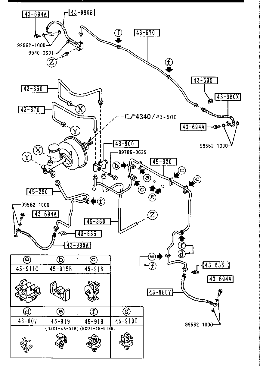 BRAKE  PIPING ( ANTILOCK  BRAKE  SYSTEM  NOT EQUIPPED)