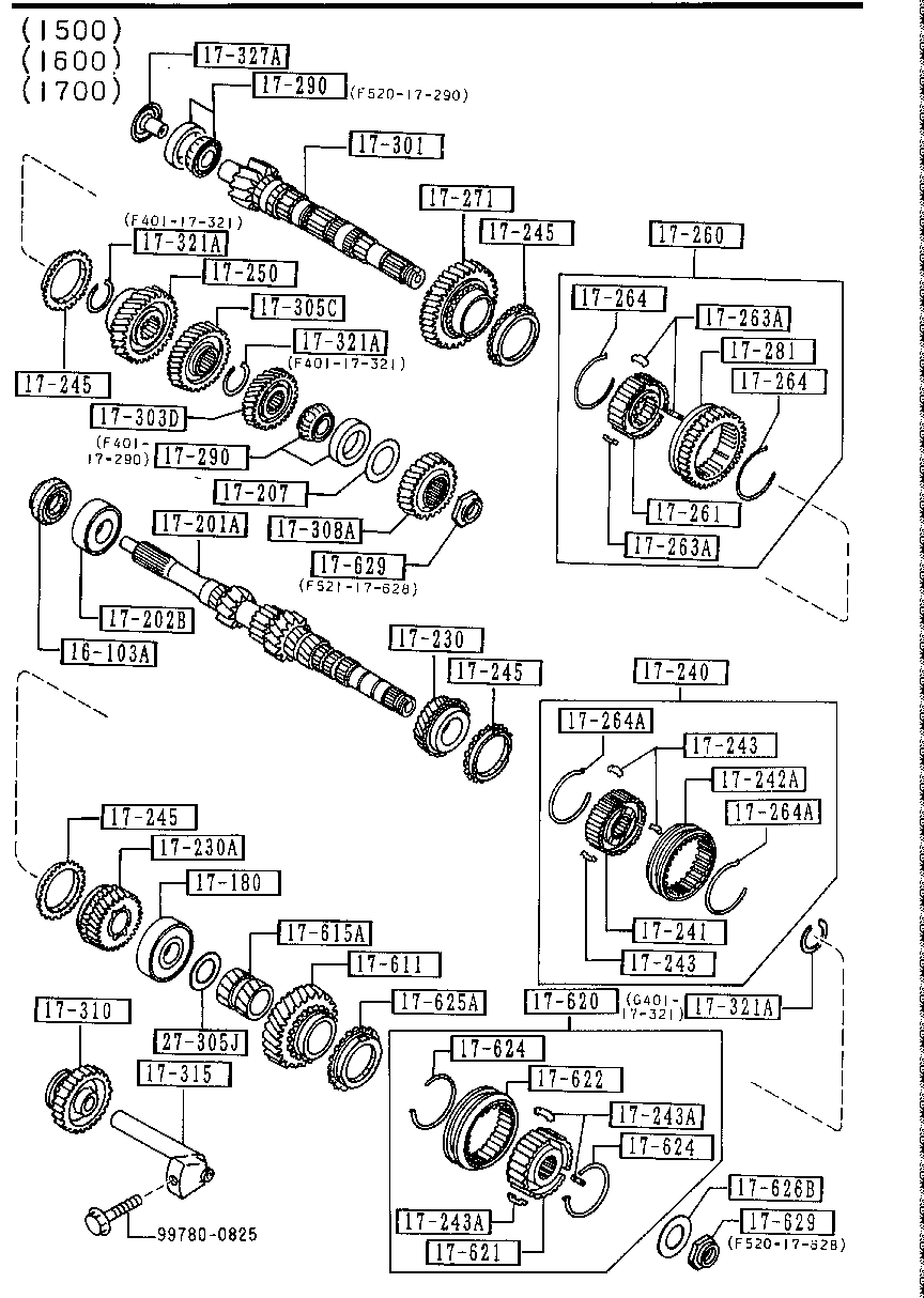 TRANSMISSION  GEAR ( MANUAL  TRANSMISSION 5- SPEED) (2WD)