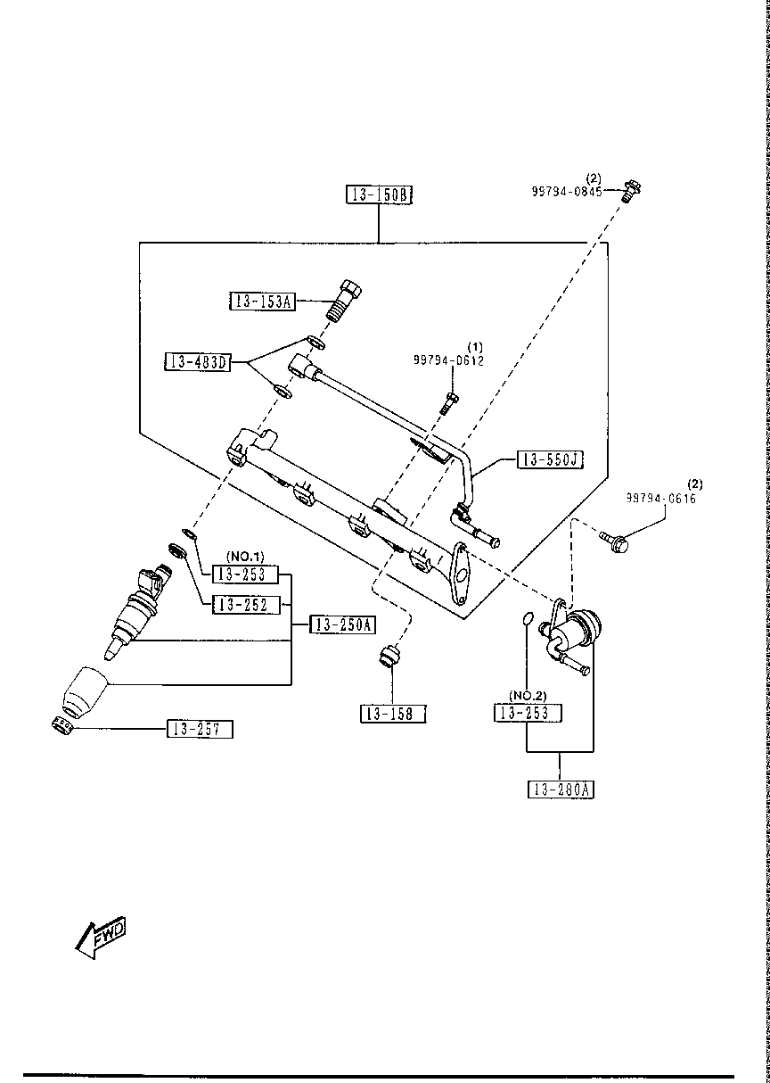 FUEL  DISTRIBUTOR ( GASOLINE)(4- CYLINDER)