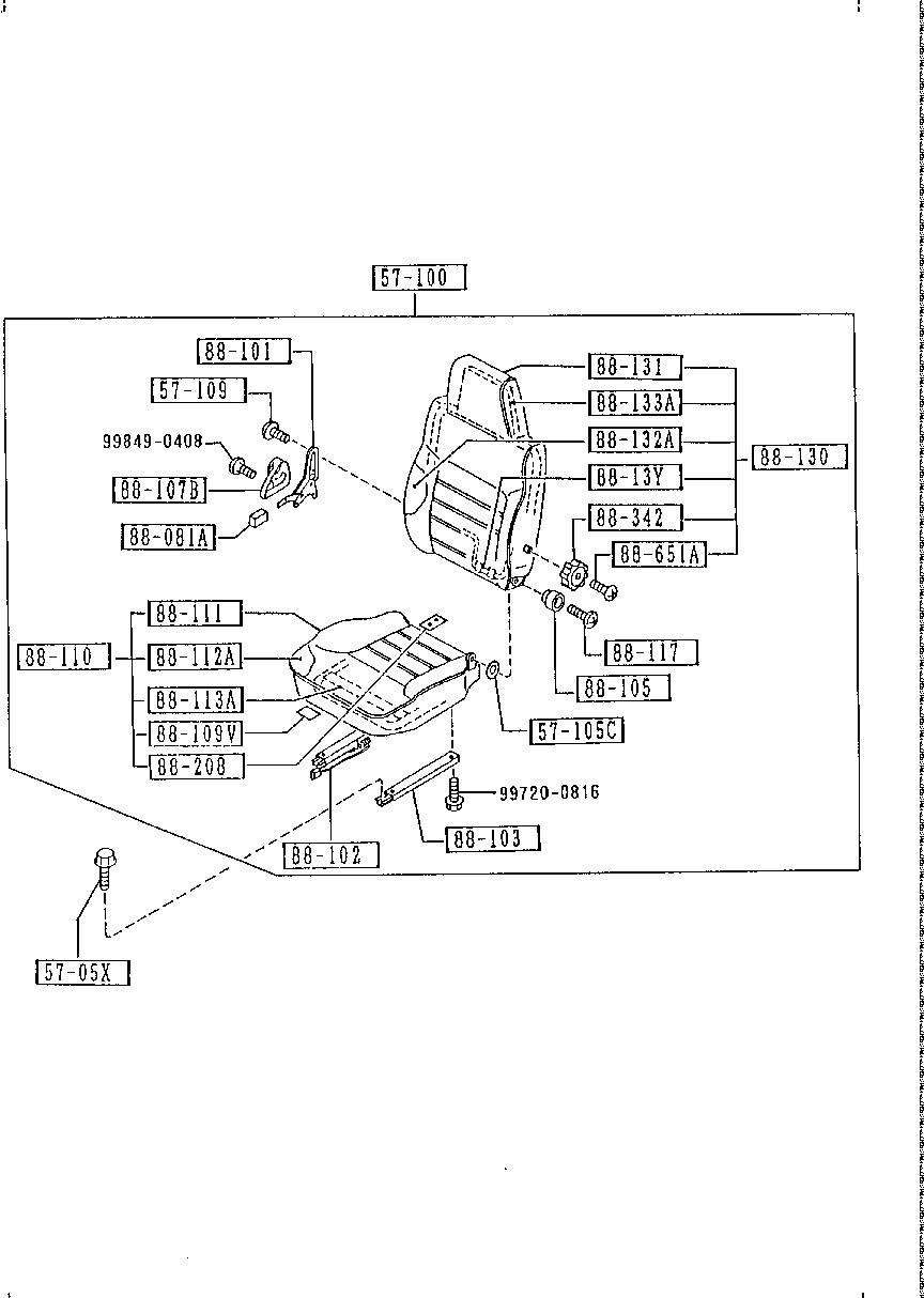 FRONT  SEAT (2WD) (1/2) (R  SEAT)