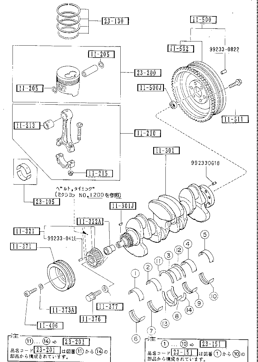 PISTON, CRANKSHAFT &  FLYWHEEL ( DIESEL)