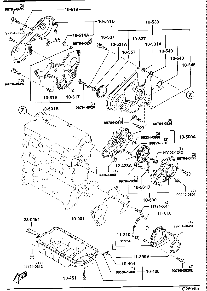 OIL  BREAD &  TIMING  COVER ( DIESEL)