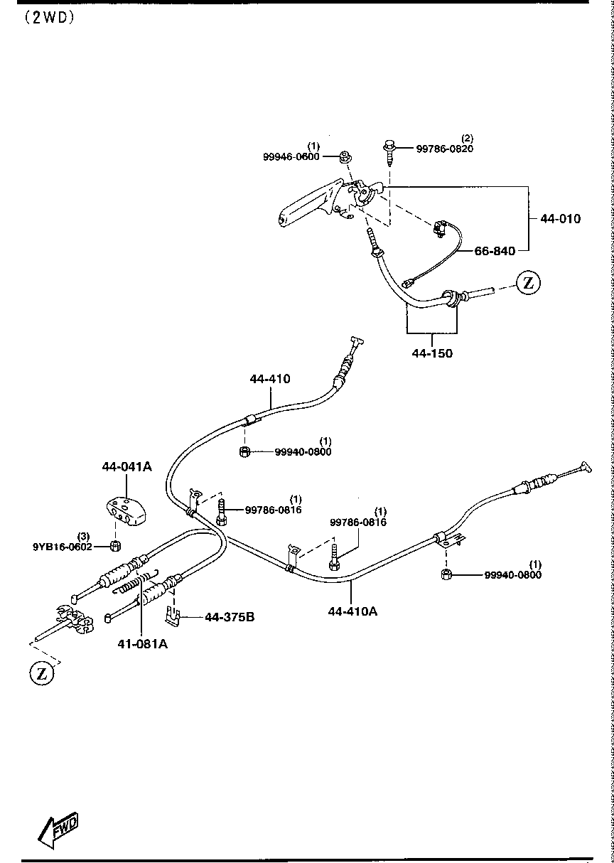 PARKING  BRAKE  SYSTEM (2WD)