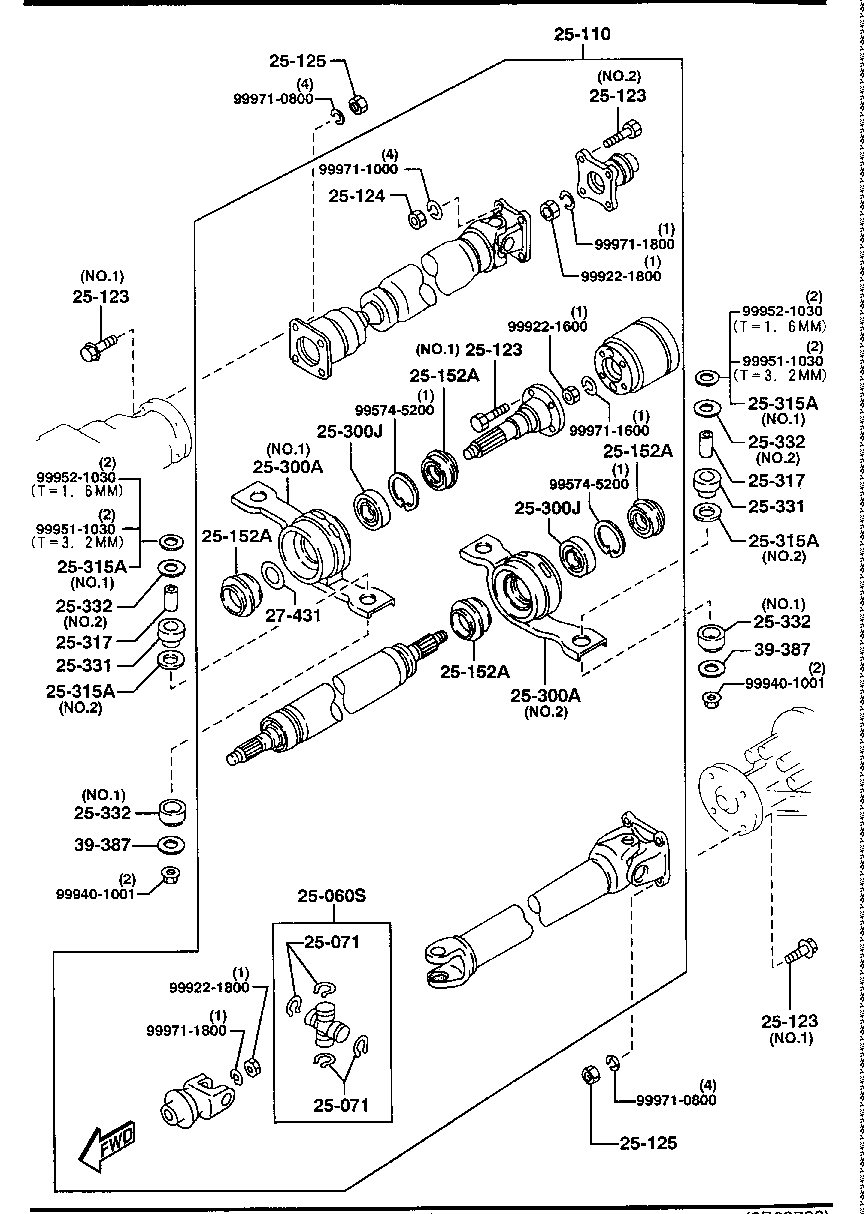 REAR  PROPELLER  SHAFT (4WD)(1500CC)