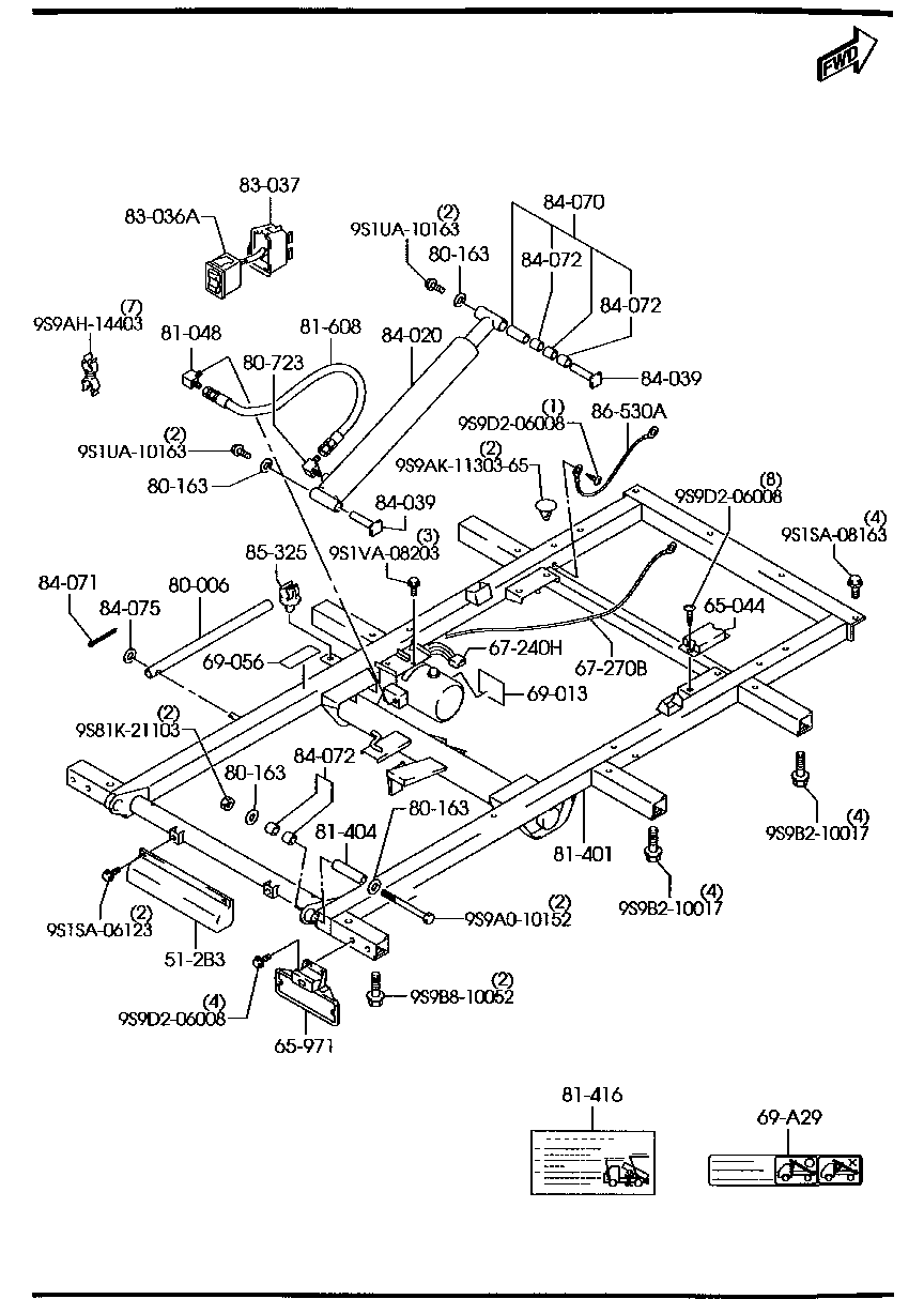 SUB-FRAME &  CYLINDER ( DUMP) ( TRUCK)(WA)