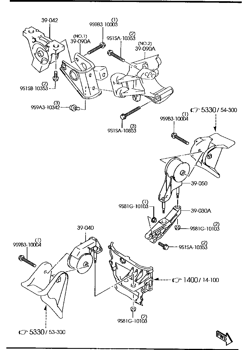 ENGINE &  TRANSMISSION  MOUNTING (2WD)(MT)