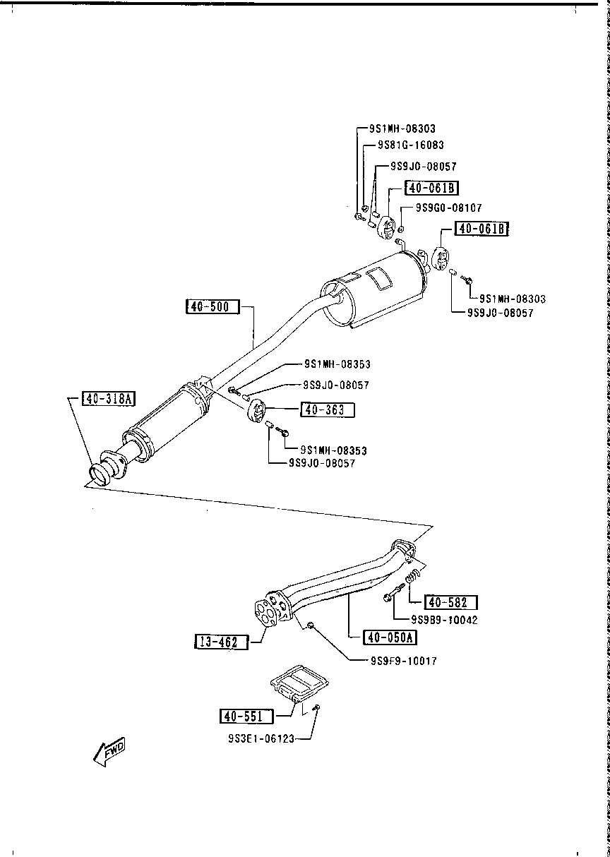 EXHAUST  SYSTEM ( VAN)( TURBO  NOT EQUIPPED)