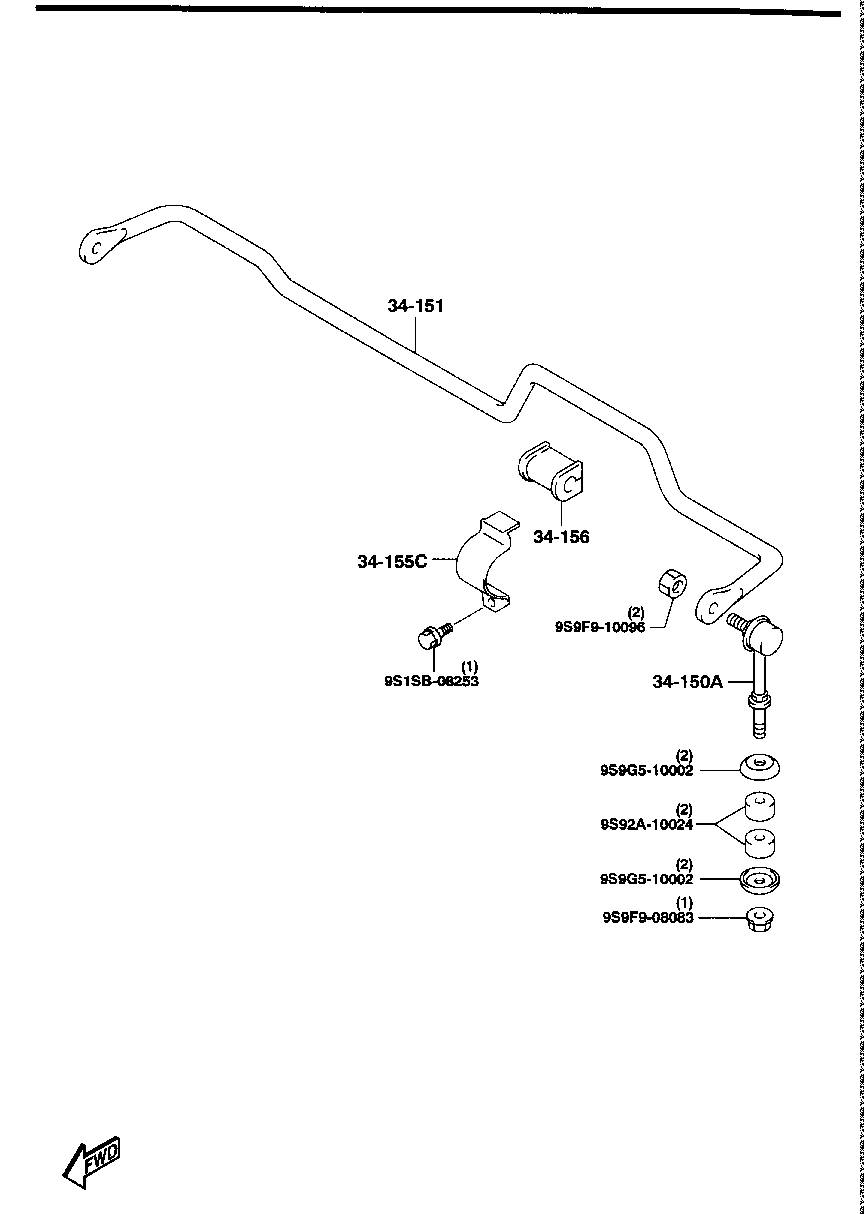 FRONT  STABILIZER ( WAGON, VAN, TRUCK>WA, TRUCK>WX &  TRUCK>WY)