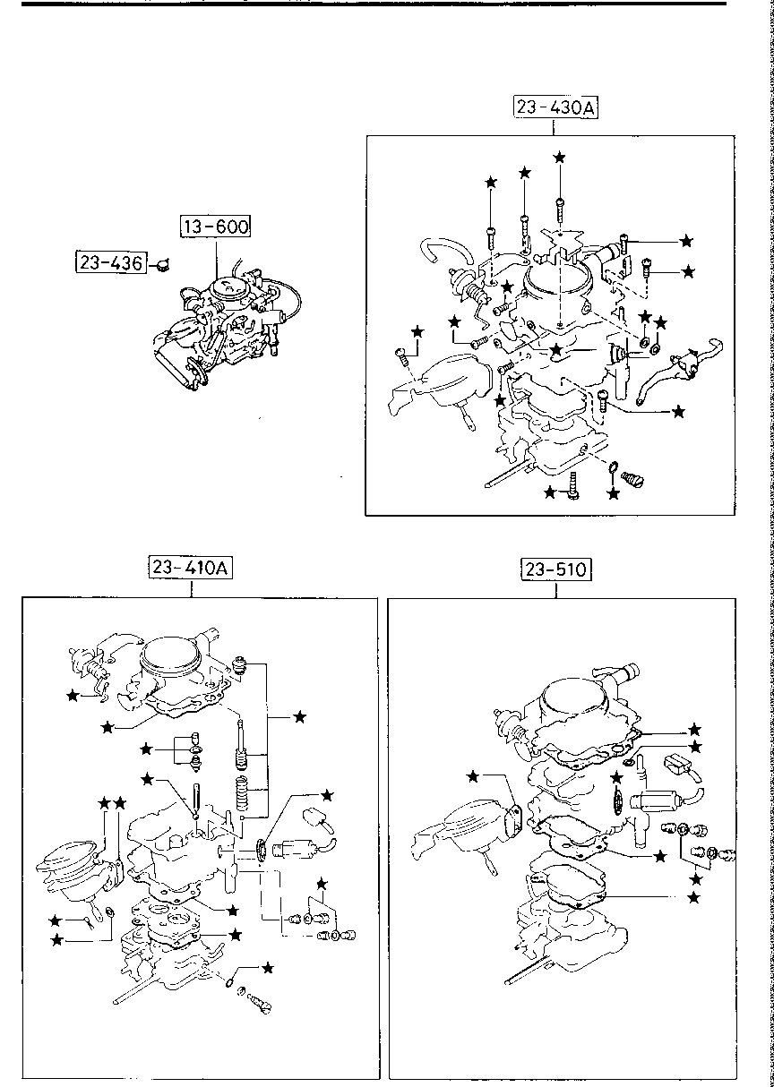 CARBURETOR &  REPAIR  KIT (1300CC>EGI NOT EQUIPPED)