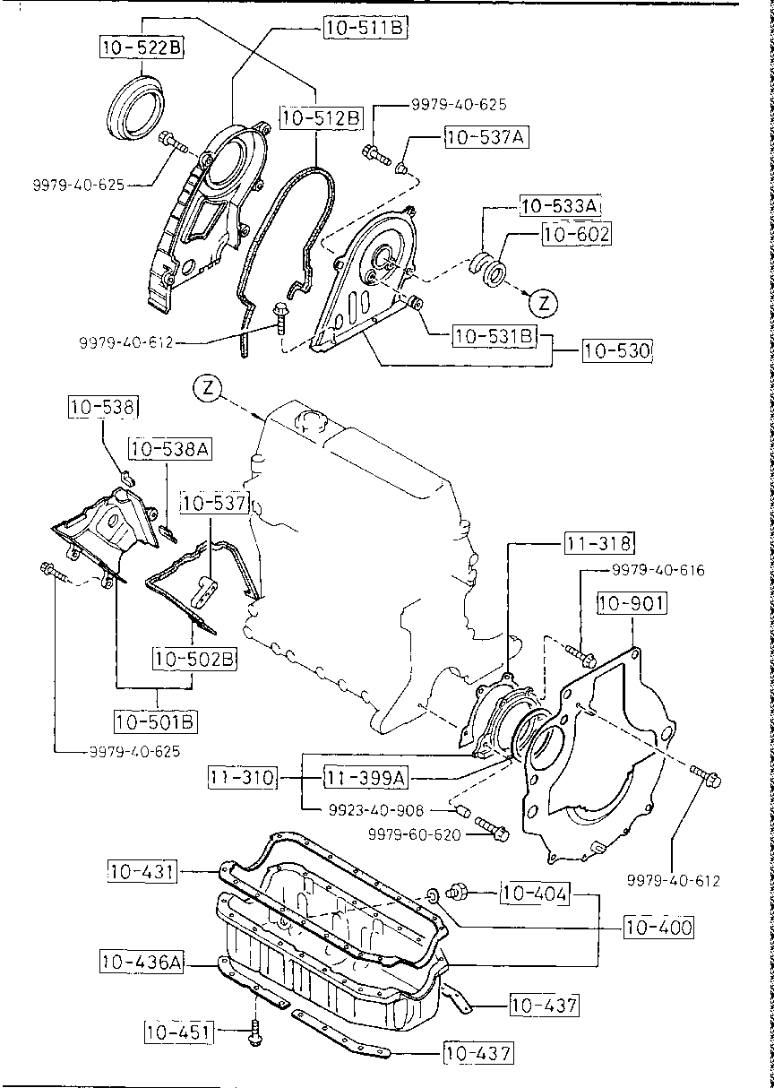 OIL  BREAD &  TIMING  COVER ( DIESEL)(1700CC>EGI NOT EQUIPPED> TURBO NOT EQUIPPED)