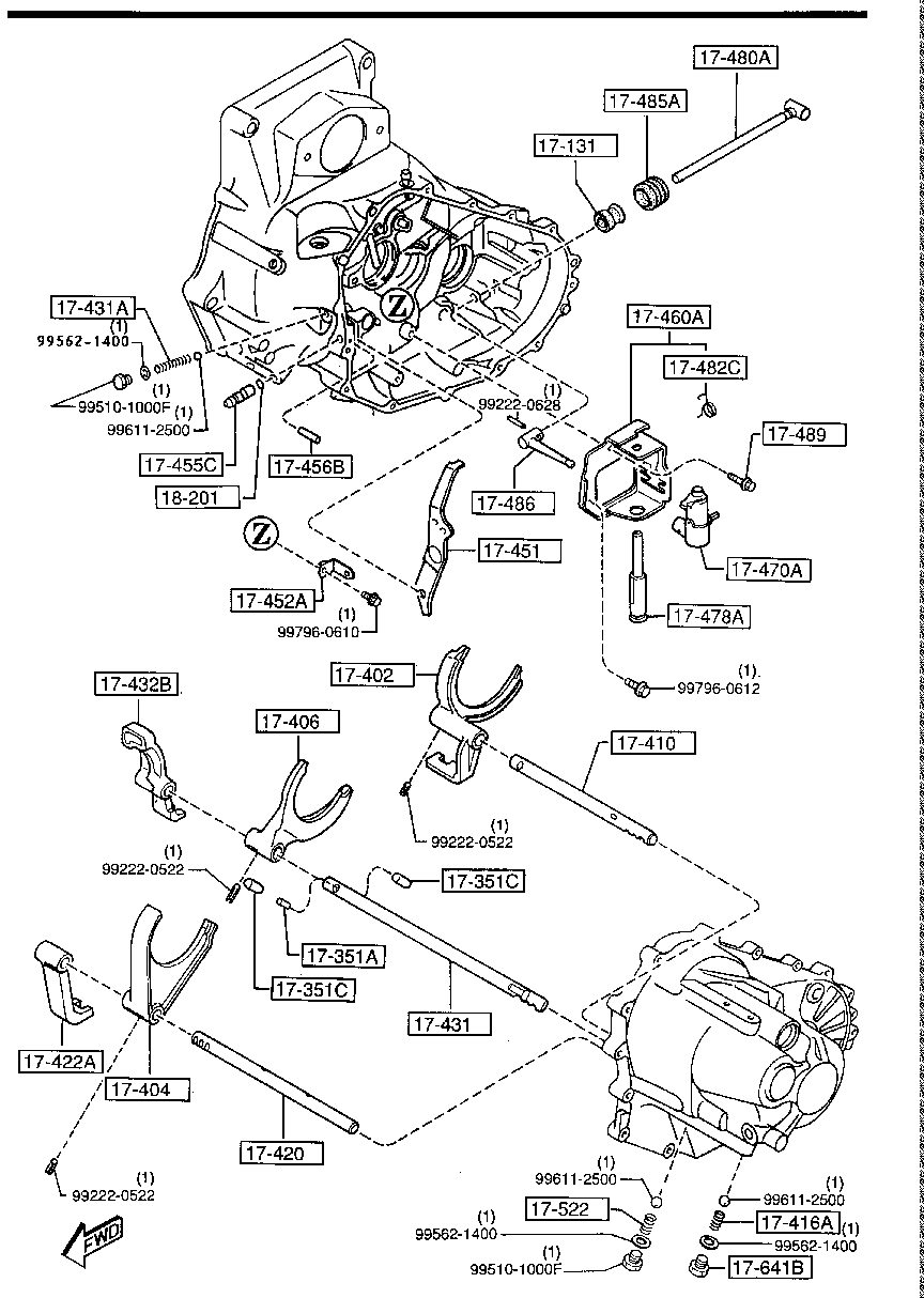 MANUAL  TRANSMISSION  CHANGE  CONTROL  SYSTEM (5- SPEED) (1300CC)