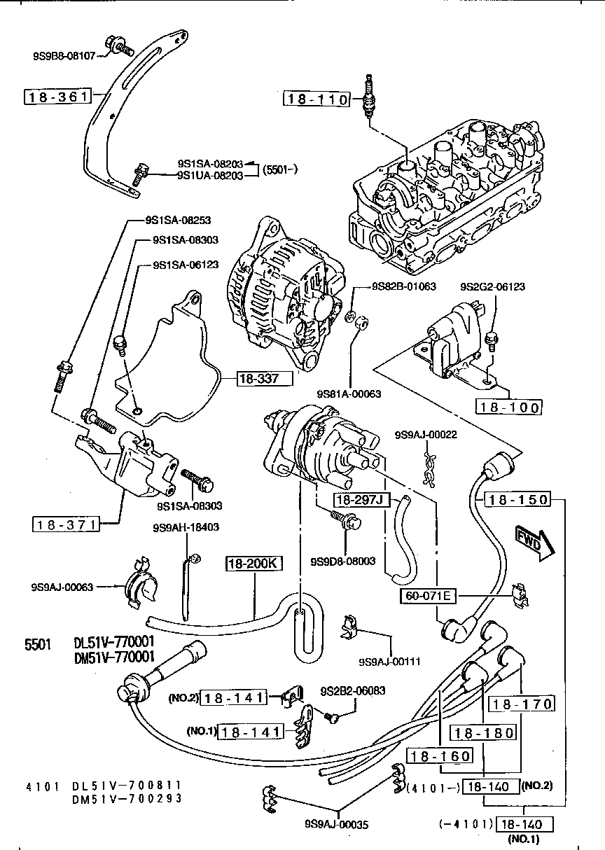 ENGINE  ELECTRICAL  SYSTEM ( VAN)( TURBO  NOT EQUIPPED)( CARBURETOR)