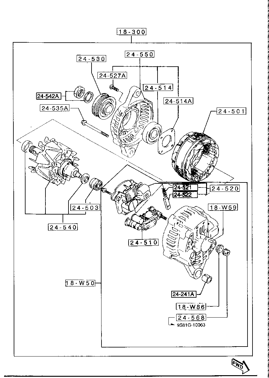 ALTERNATOR ( VAN)( TURBO  NOT EQUIPPED)