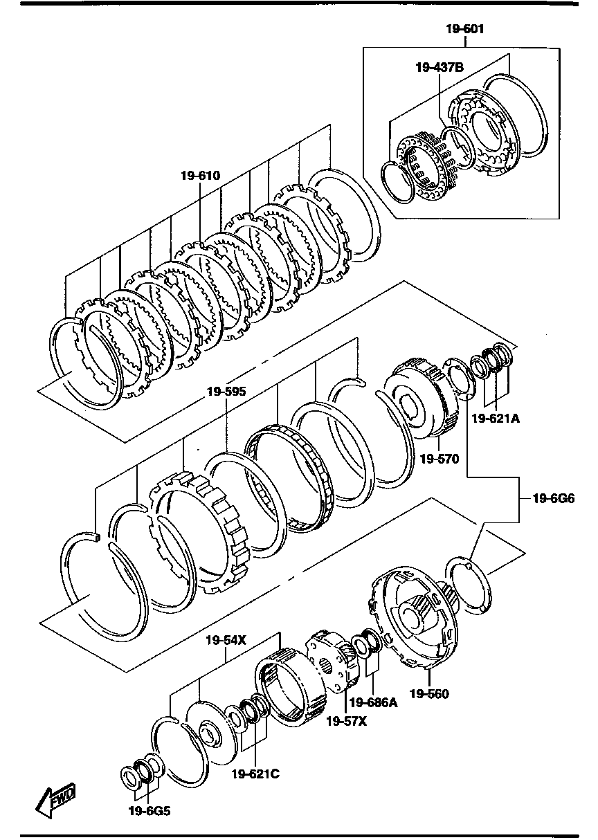 PLANETARY  GEAR-, LOW &  REBIRTH  PISTON ( AUTOMATIC  TRANSMISSION) (3- SPEED)