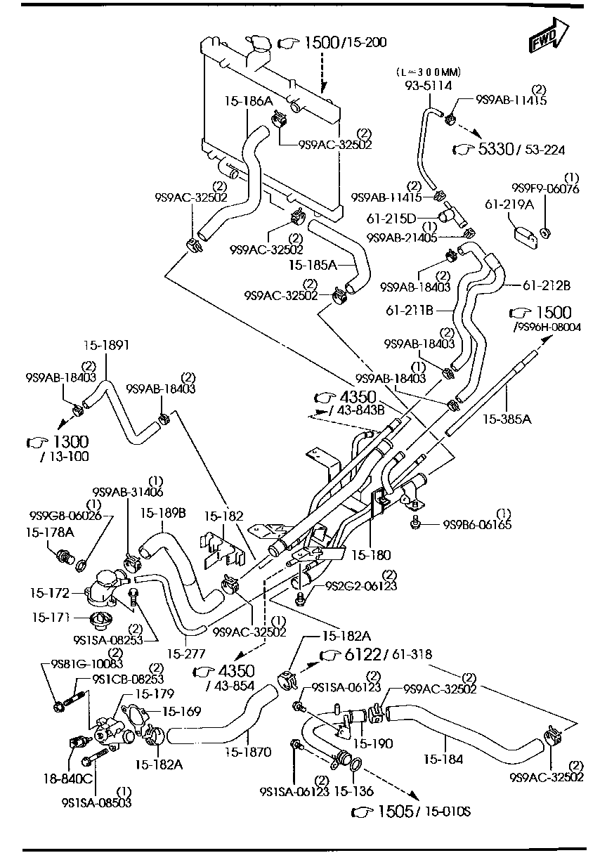 THERMOSTAT &  WATER  HOSE ( TURBO  NOT EQUIPPED)