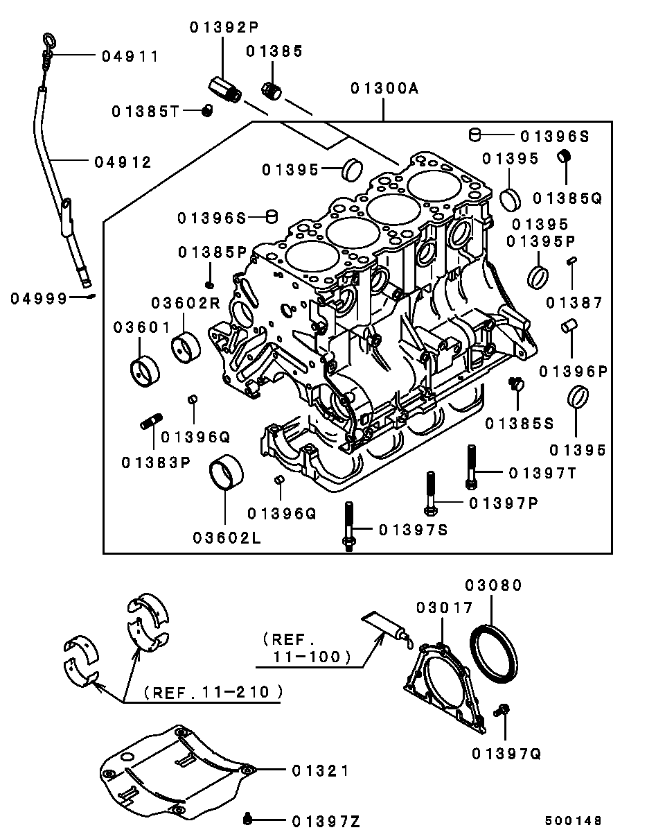 CYLINDER BLOCK / -9705.3 W/O TURBO