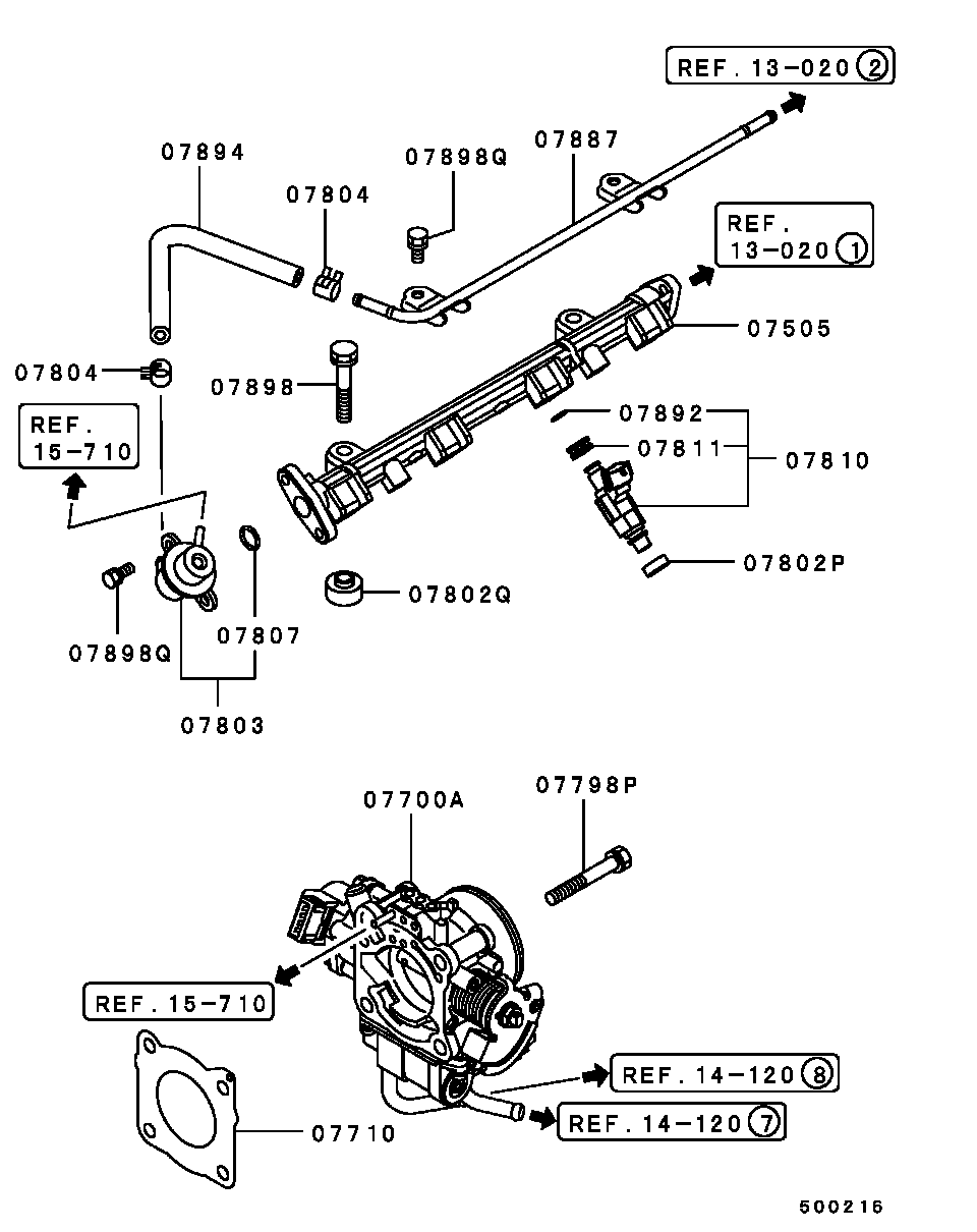 INJECTOR & THROTTLE BODY / SOHC (ASSEMBLY)