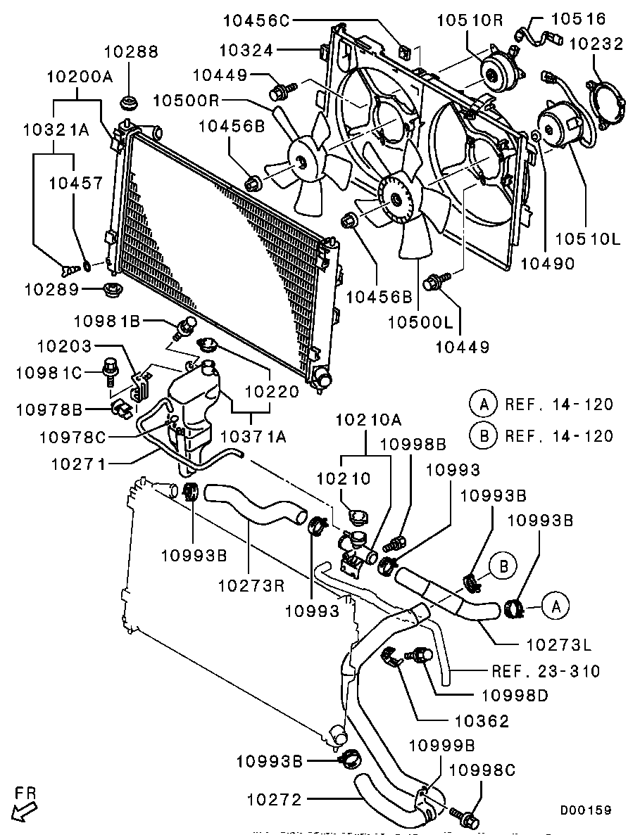 RADIATOR,HOSE & CONDENSER TANK / W/COOLING FAN MOTOR COVER