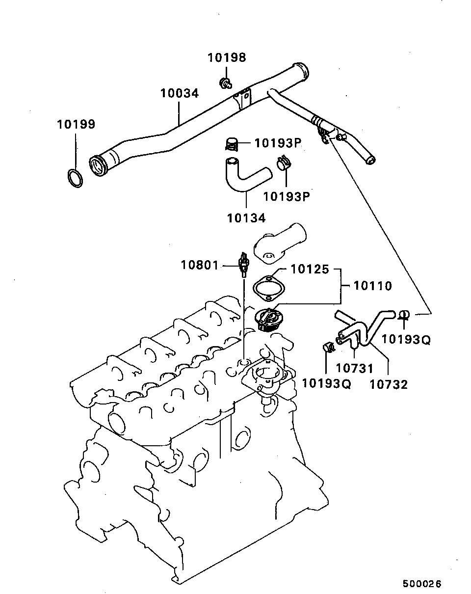 WATER PIPE & THERMOSTAT / ALL