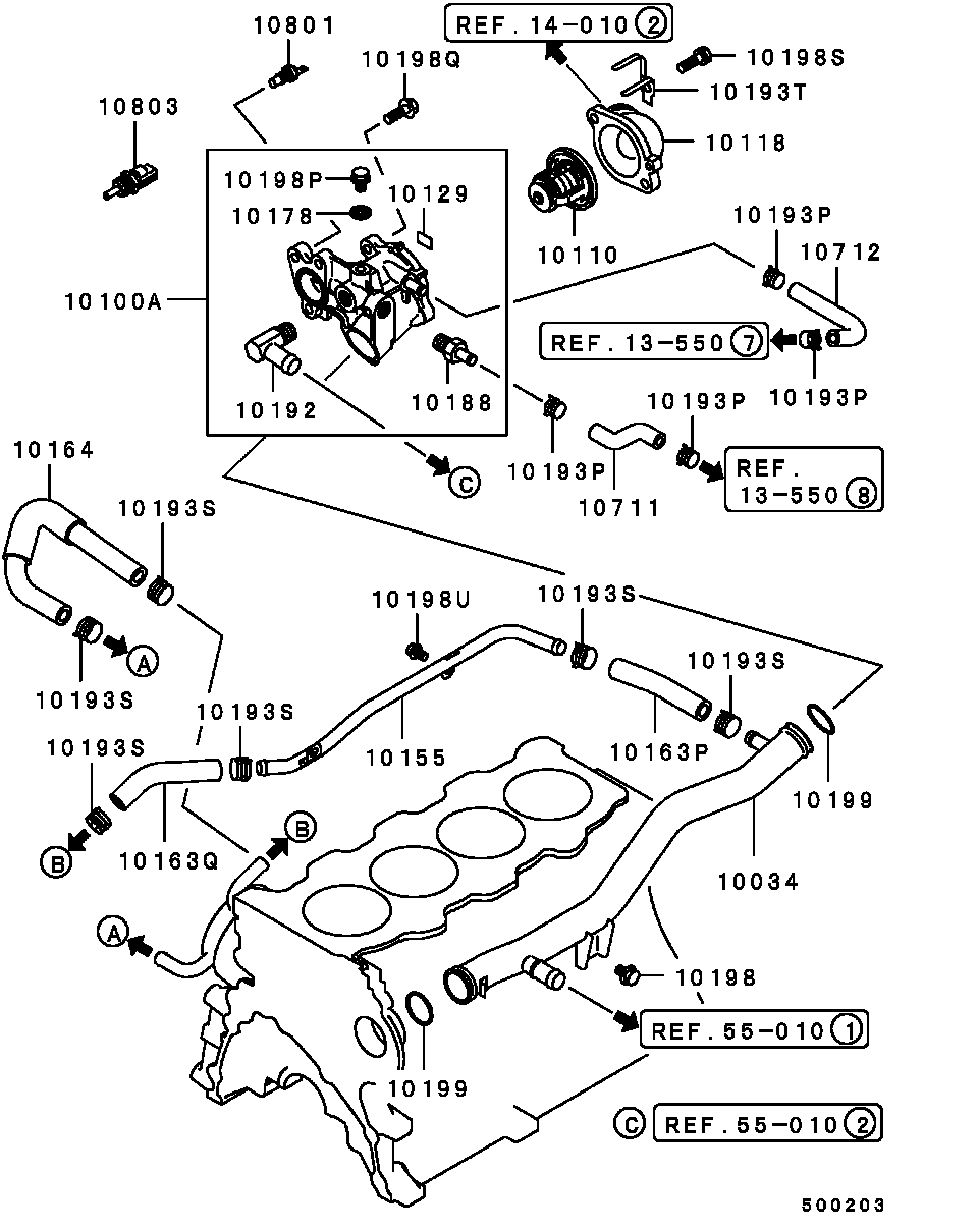 WATER PIPE & THERMOSTAT / ALL