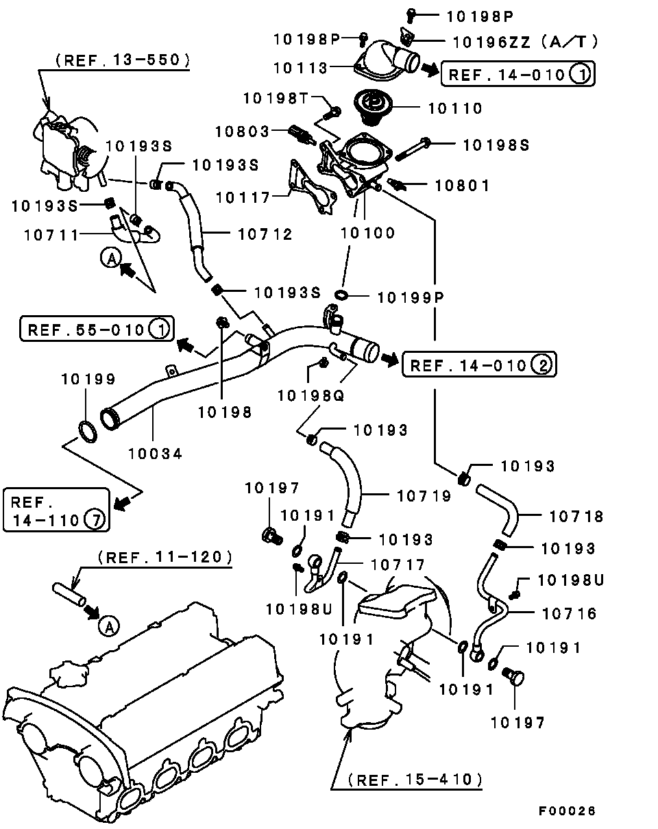 WATER PIPE & THERMOSTAT / -0211.3