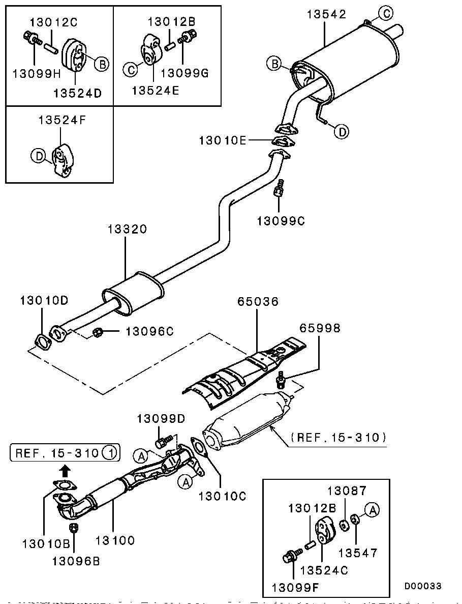 EXHAUST PIPE & MUFFLER / 2WD..CVT(UCC SEPARATE TYPE)