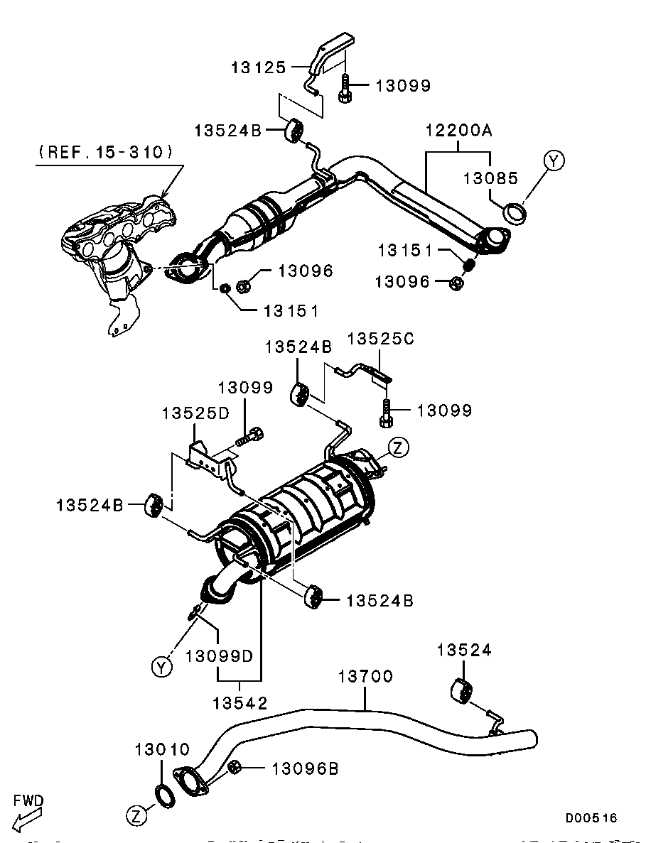 EXHAUST PIPE & MUFFLER / SINGLE TIRE