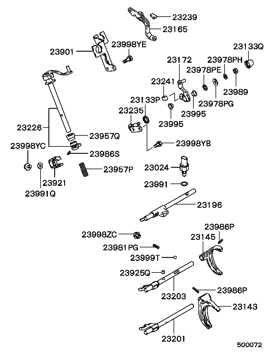 M/T GEARSHIFT CONTROL / 4-SPEED