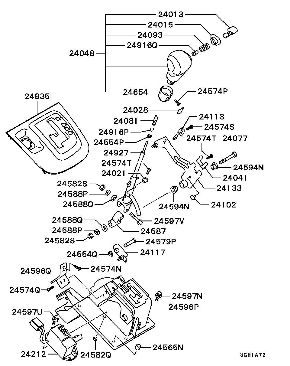A/T FLOOR SHIFT LINKAGE / LEVER ETC.