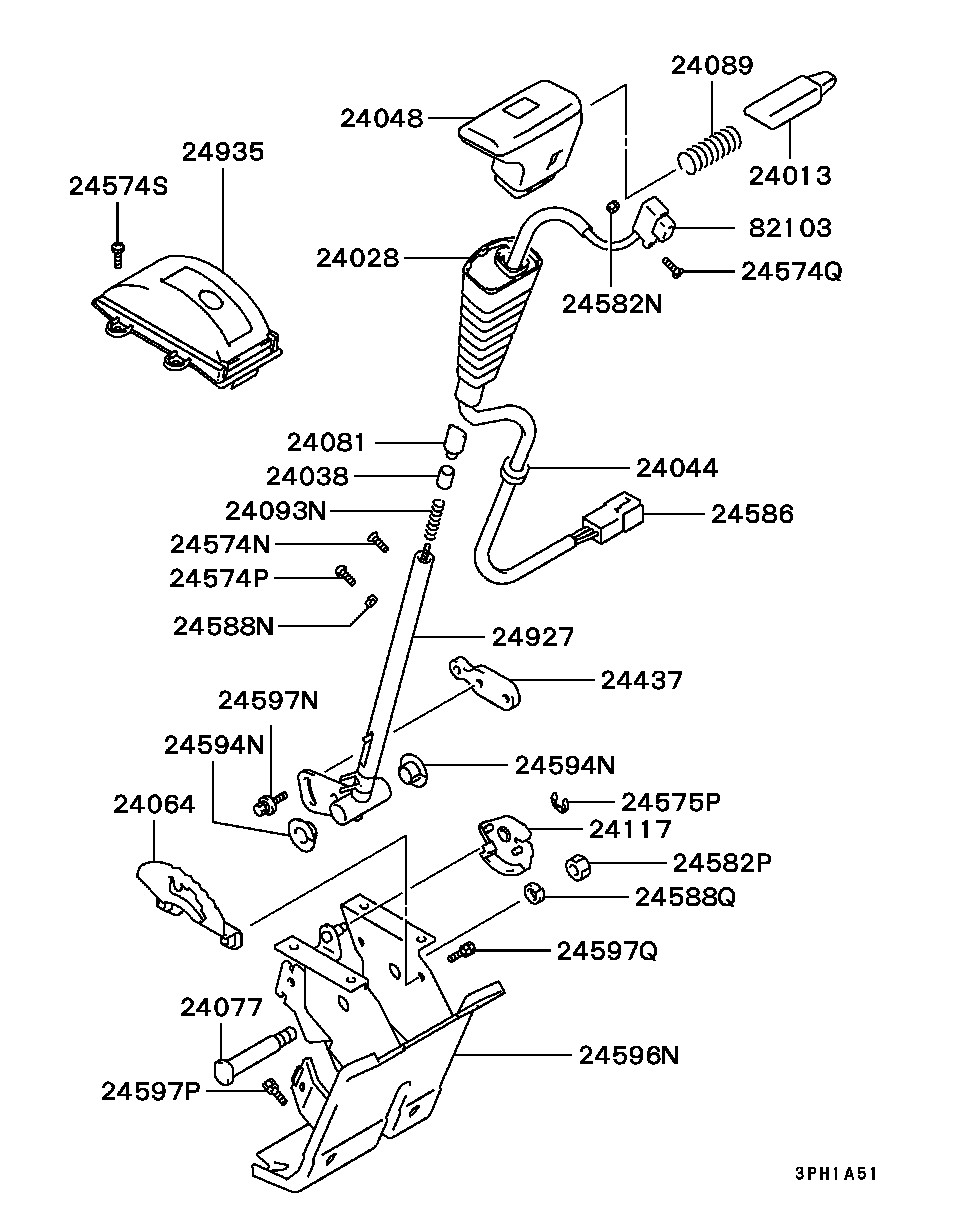 A/T FLOOR SHIFT LINKAGE / LEVER ETC.