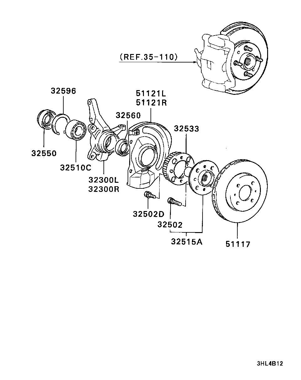 FRONT AXLE HUB & DRUM / ABS