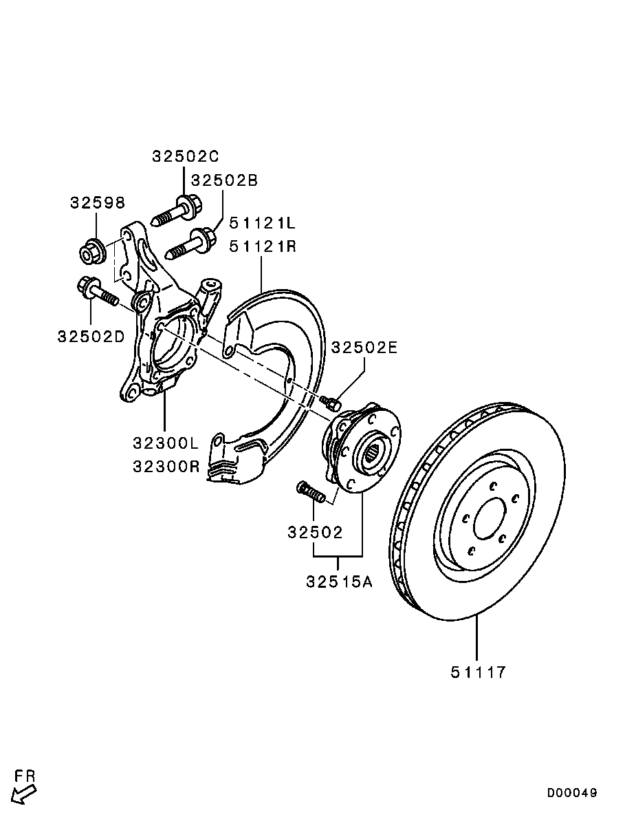 FRONT AXLE HUB & DRUM / 1 PIECE TYPE