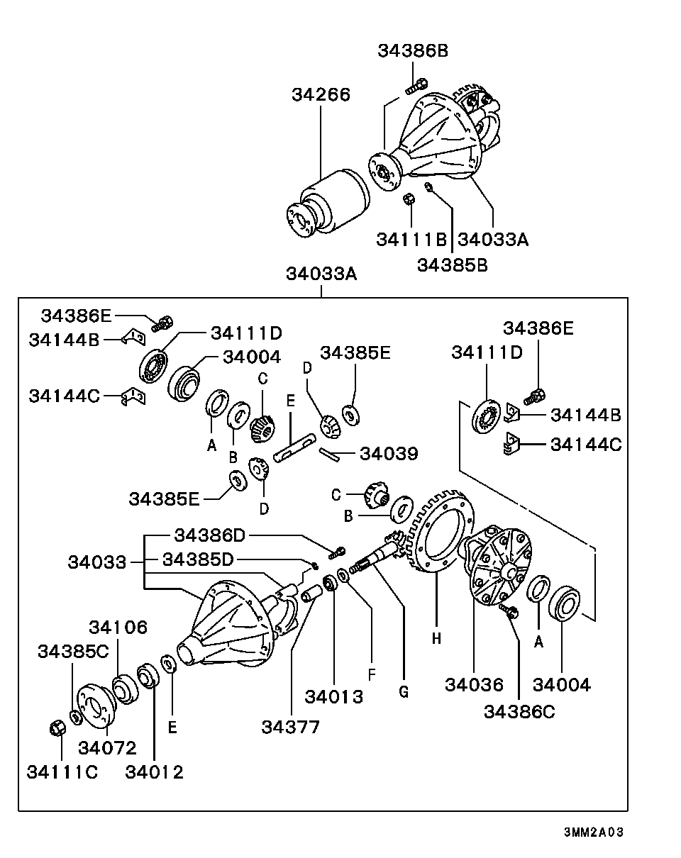REAR AXLE DIFFERENTIAL / STD DIFFERENTIAL ASSY