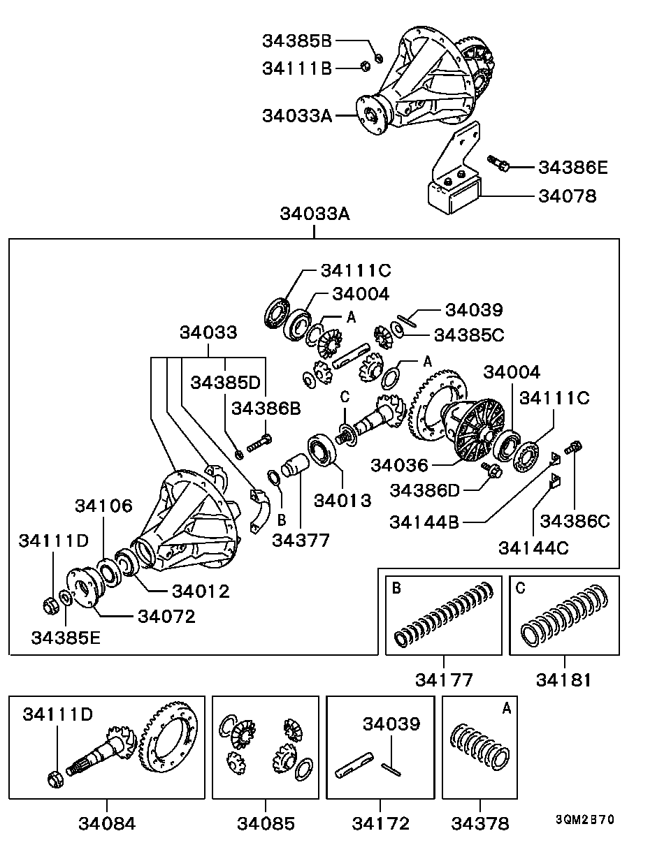 REAR AXLE DIFFERENTIAL / 2PINION TYPE