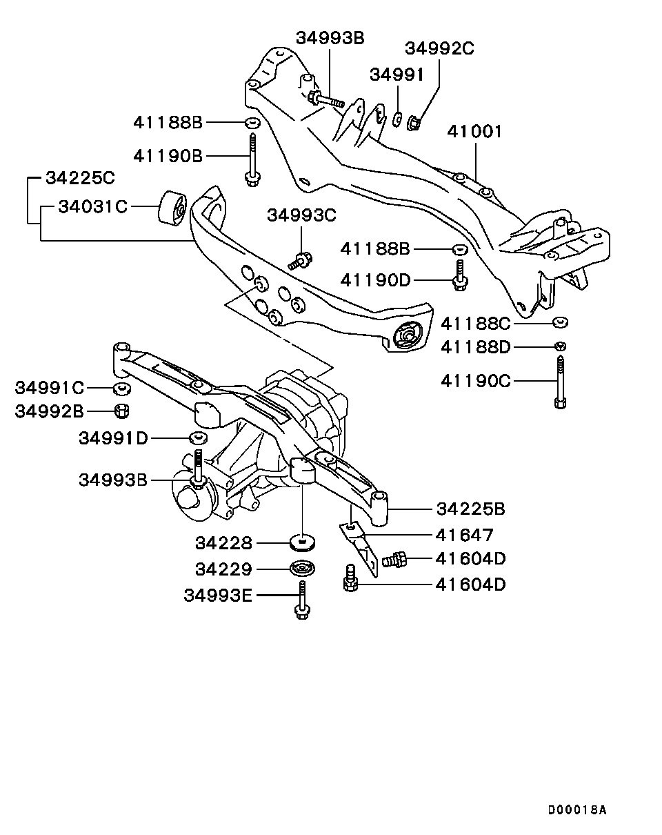 REAR SUSP / DIFF SUPPORT,CROSSMEMBER,ETC.(W/O AYC)