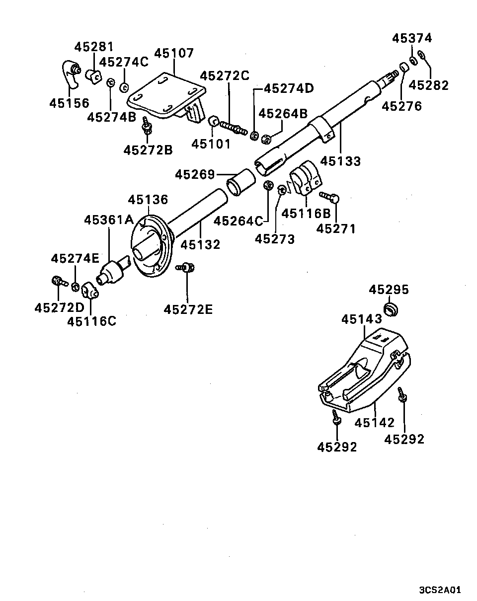 STEERING COLUMN & COVER / STEERING COLUMN ATTACHING PARTS